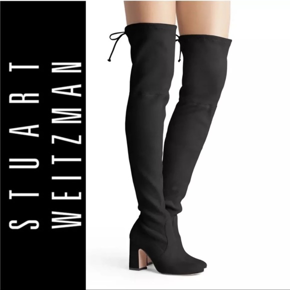 Stuart Weitzman over the knee black suede boots. - Picture 1 of 12